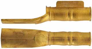 Ramrod pipe, brass, entry pipe with skirt, wedding band, for 3/8" ramrod